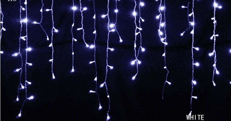 Christmas Decorations LED Curtain Lights 8 Modes 5-25m Outdoor Icicle Lights House Decors