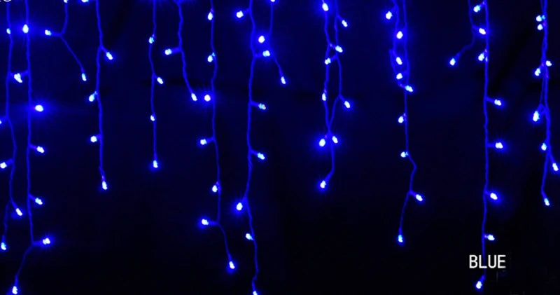 Christmas Decorations LED Curtain Lights 8 Modes 5-25m Outdoor Icicle Lights House Decors