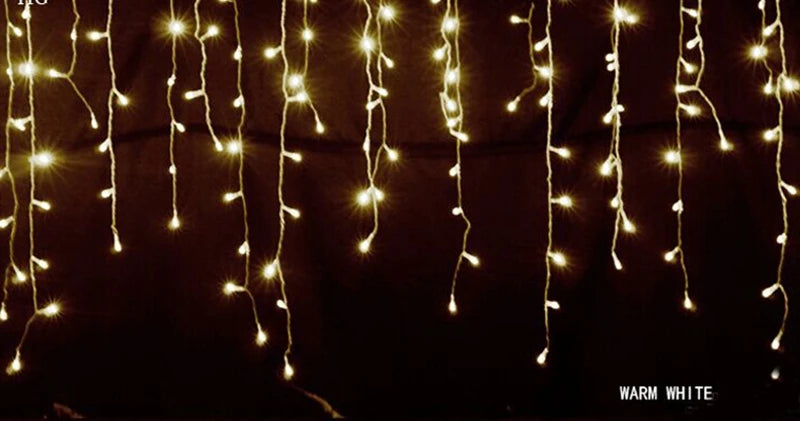 Christmas Decorations LED Curtain Lights 8 Modes 5-25m Outdoor Icicle Lights House Decors