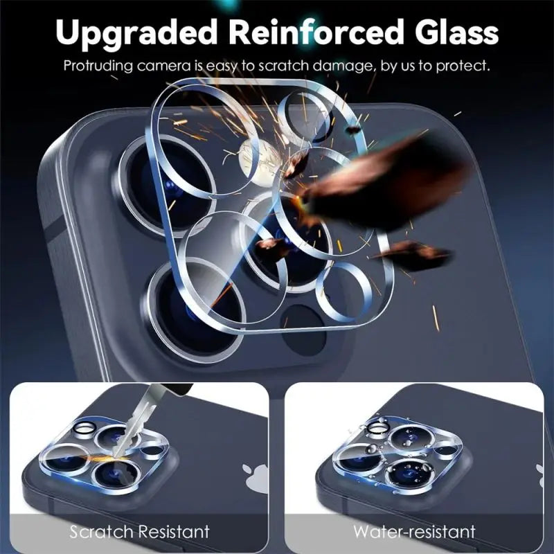 2Pcs Camera Protector For iPhone 16 Pro Max 16 Plus Lens Tempered Glass Rear Lens Cover For iPhone 15 Pro Max 15 Plus Lens Film