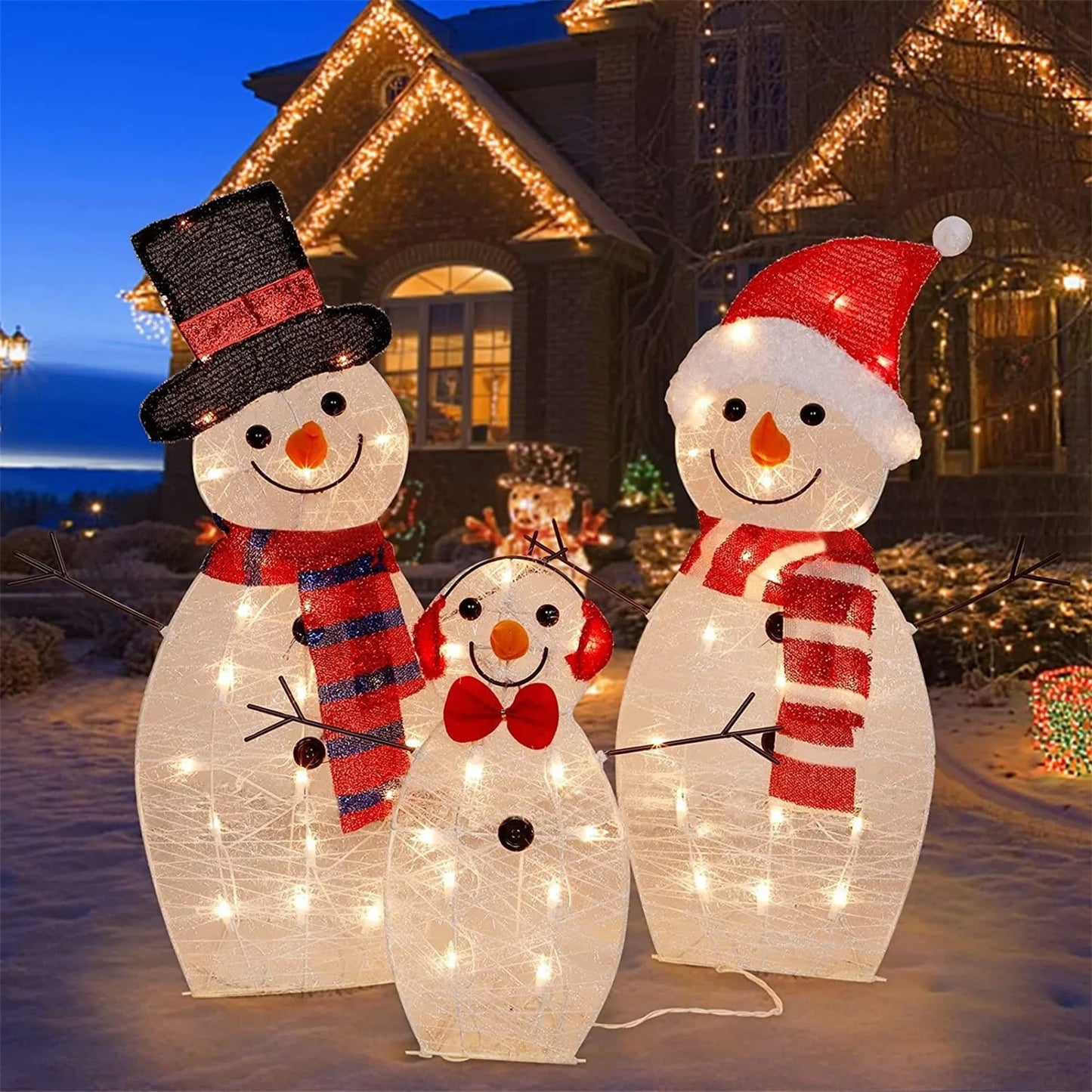 Snowman Christmas Inflatable Outdoor Decorations Santa Claus LED Light Outdoor Christmas Decoration for Home Garden