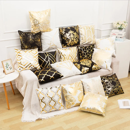 Golden  Cushion Covers 18 ×18 Inch 45cmx45cm Decor Couch Sofa