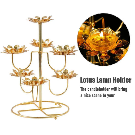 Metal Lotus Lamp Holder Home Decoration for Diwali