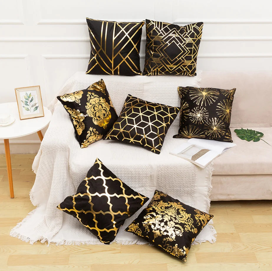 Golden  Cushion Covers 18 ×18 Inch 45cmx45cm Decor Couch Sofa