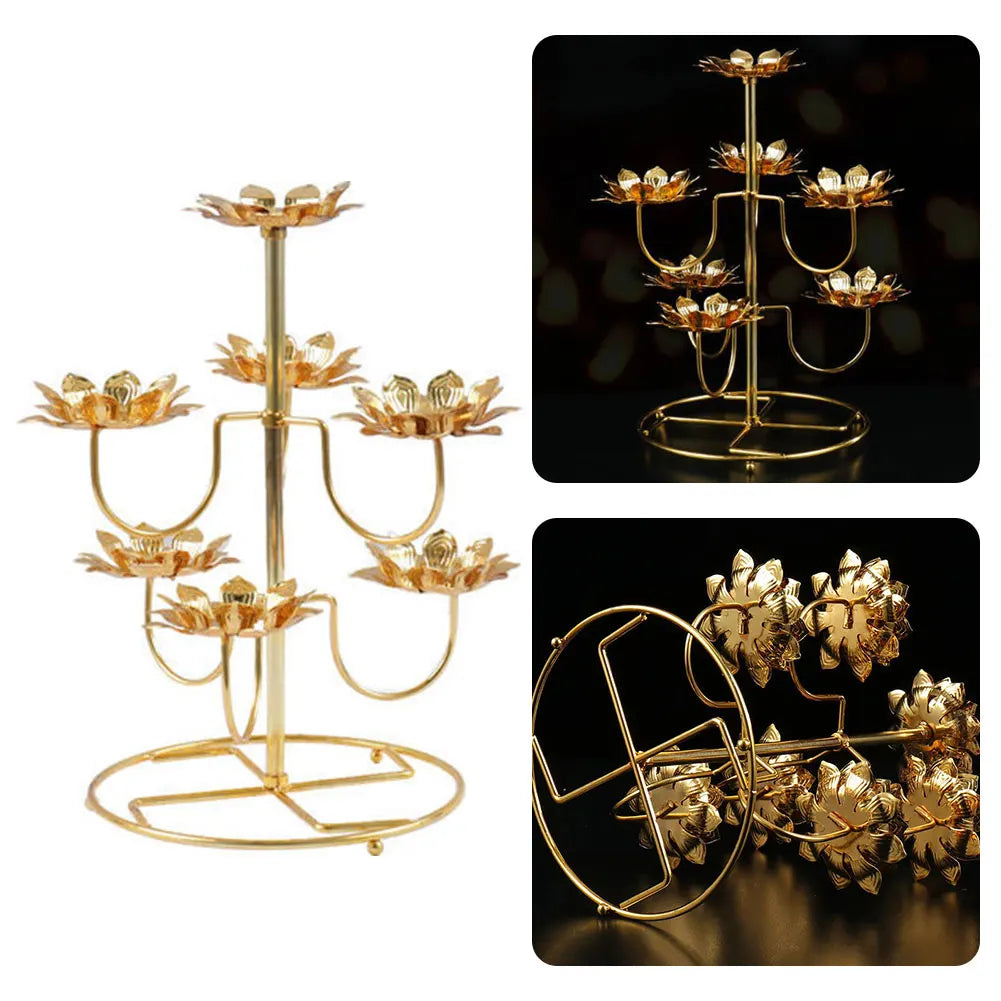 Metal Lotus Lamp Holder Home Decoration for Diwali