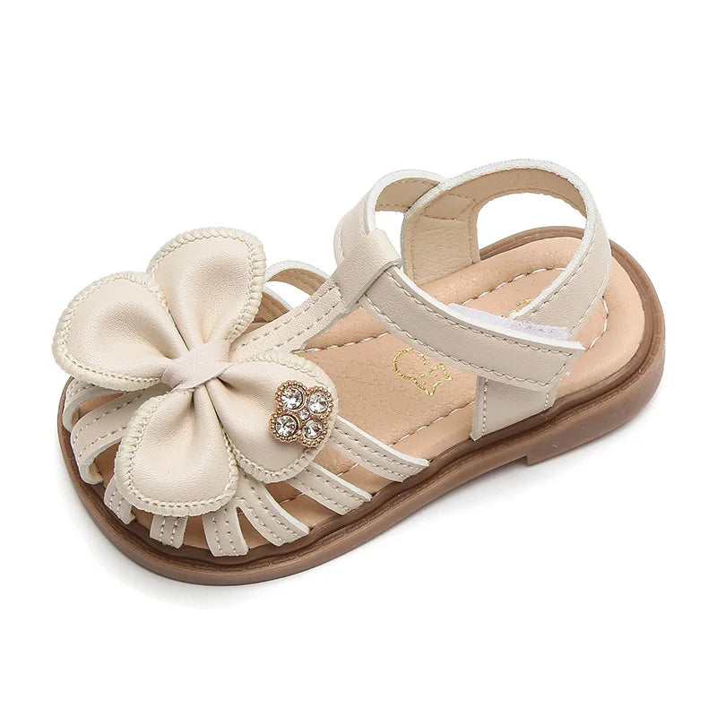 Girl Sandals Bowtie Soft Sole 0-2 Years