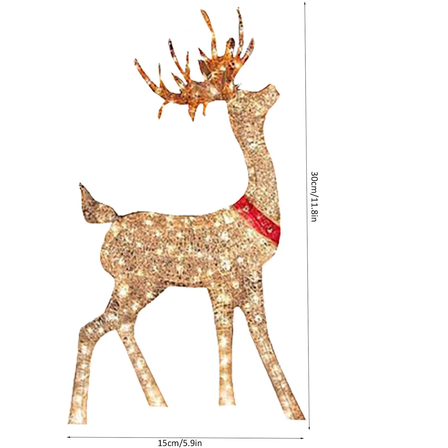 Lighted Christmas Deer Sleigh Outdoor Yard Decoration Winter Decoration For Front Yards